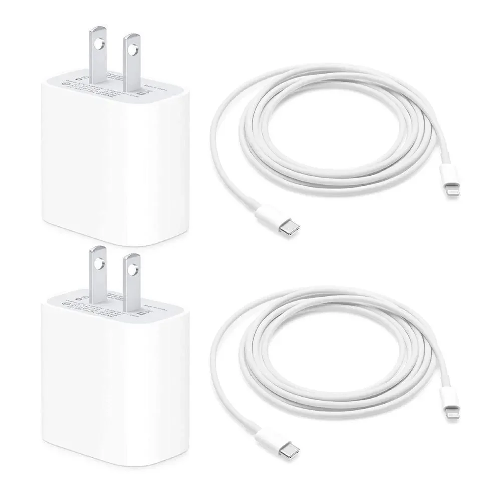 2-Pack 20W MFI Certified Fast Charger w/ 6FT And 10FT Cable for iphone 14 13 Pro
